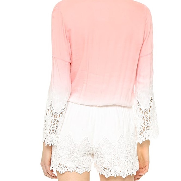 Ombré Elegant Lace Embroidered Long Sleeved Romper - Picture 7 of 15